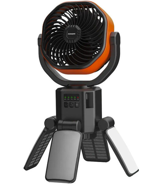 پنکه شارژی خورشیدی پرودو مدل Suncharge با پاوربانک